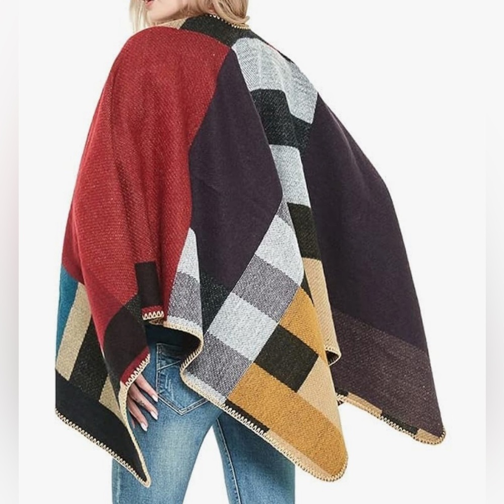 QBREZA Women's Wraps Shawl Blanket Scarf Poncho- One Size - Picture 6 of 9